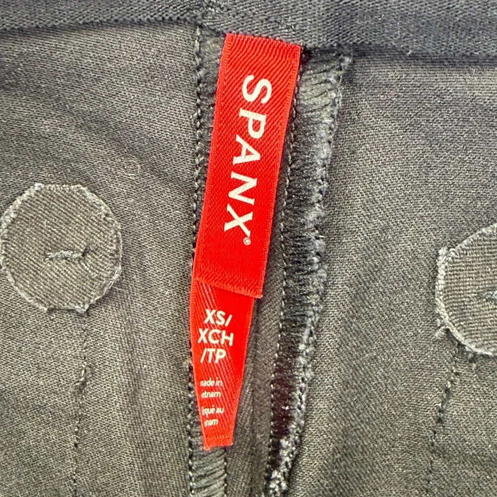 Spanx The Perfect Pant Hi-Rise Flare Black Ponte Pull On Trousers XS NWT
